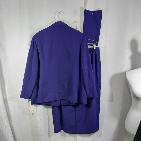 NWT! KB STELLA LOUISE! VIOLET PURPLE 3PC "TOP", JACKET & SKIRT DRESS SUIT!SZ 20W - Picture 7 of 13